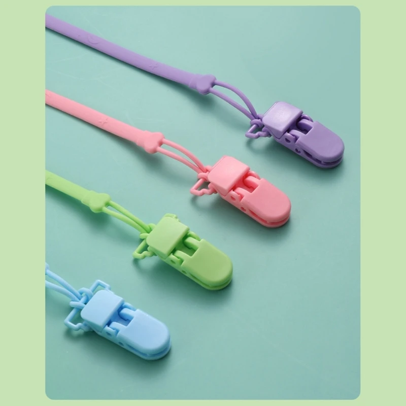 AliExpress Baby Pacifier Teething Clip Silicone Chain Fastened Strap for Newborn Teether Chain Nipple Holder Nursing Accessories, view 5