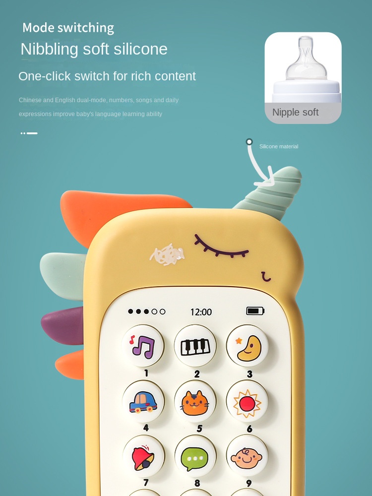 AliExpress Baby Phone Toy Music Sound Telephone Sleeping Toys With Teether Simulation Phone Kids Infant Early Educational Toy Kids Gifts, view 4