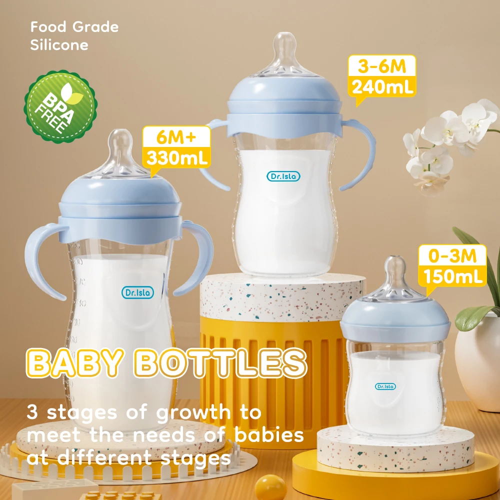 AliExpress Baby PP Bottle 150/240/330ML Newborn Baby Bottle with Handle Milk BottleFeeding Baby Bottles Newborn Feeding Supplies BPA-Free, view 3