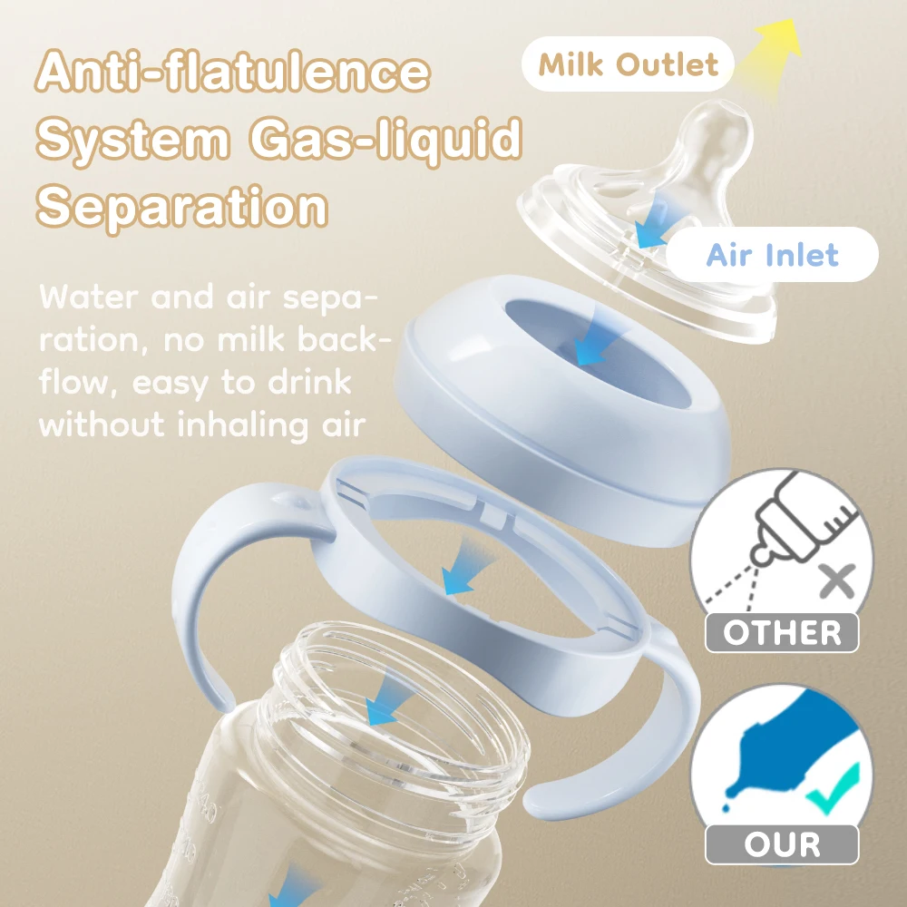 AliExpress Baby PP Bottle 150/240/330ML Newborn Baby Bottle with Handle Milk BottleFeeding Baby Bottles Newborn Feeding Supplies BPA-Free, view 4