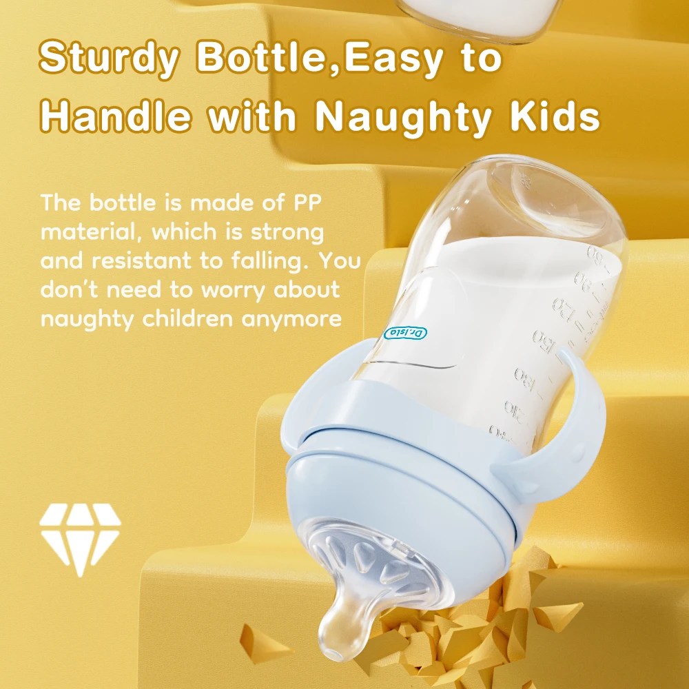 AliExpress Baby PP Bottle 150/240/330ML Newborn Baby Bottle with Handle Milk BottleFeeding Baby Bottles Newborn Feeding Supplies BPA-Free, view 5