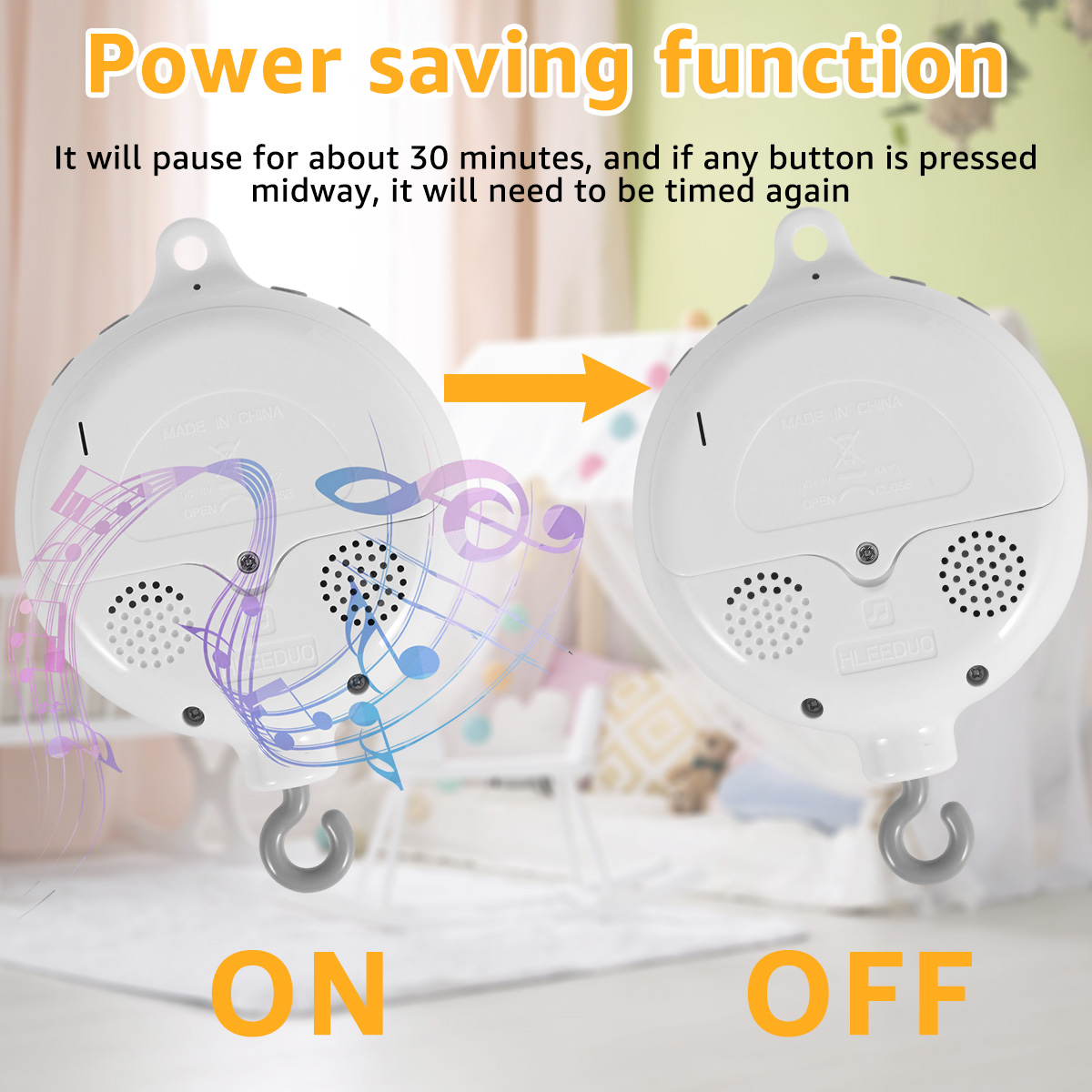AliExpress Baby Rotating Music Box ABS Baby Crib Hanging Rattle Bed Bell 3 Modes Baby Soothing Musical Toys 0-12 Months Newborn Gifts, view 3