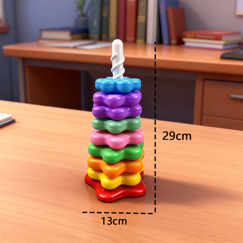 AliExpress Baby Rotating Rainbow Tower Montessori Stacking Puzzle Toys Safety Early Educational Children's Toys Christmas Birthday Gifts, view 6