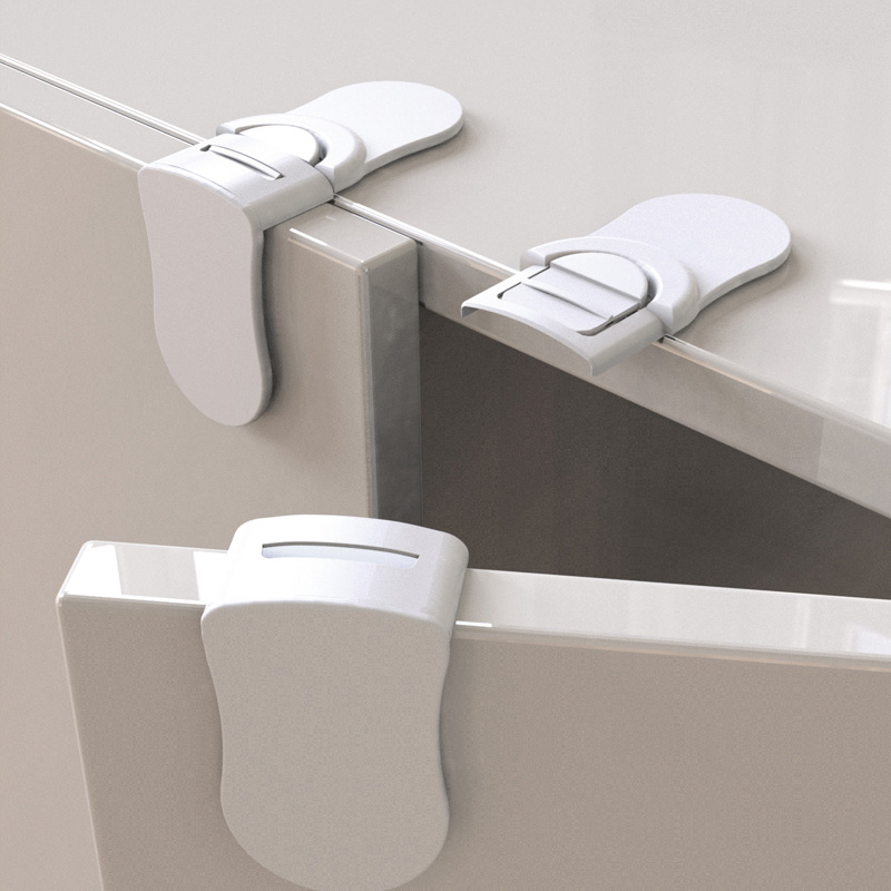 AliExpress Baby Safety Drawer Lock Anti-Pinching Hand Cabinet Drawer Locks Plastic White Safety Buckle for Children Kids Protection, view 2