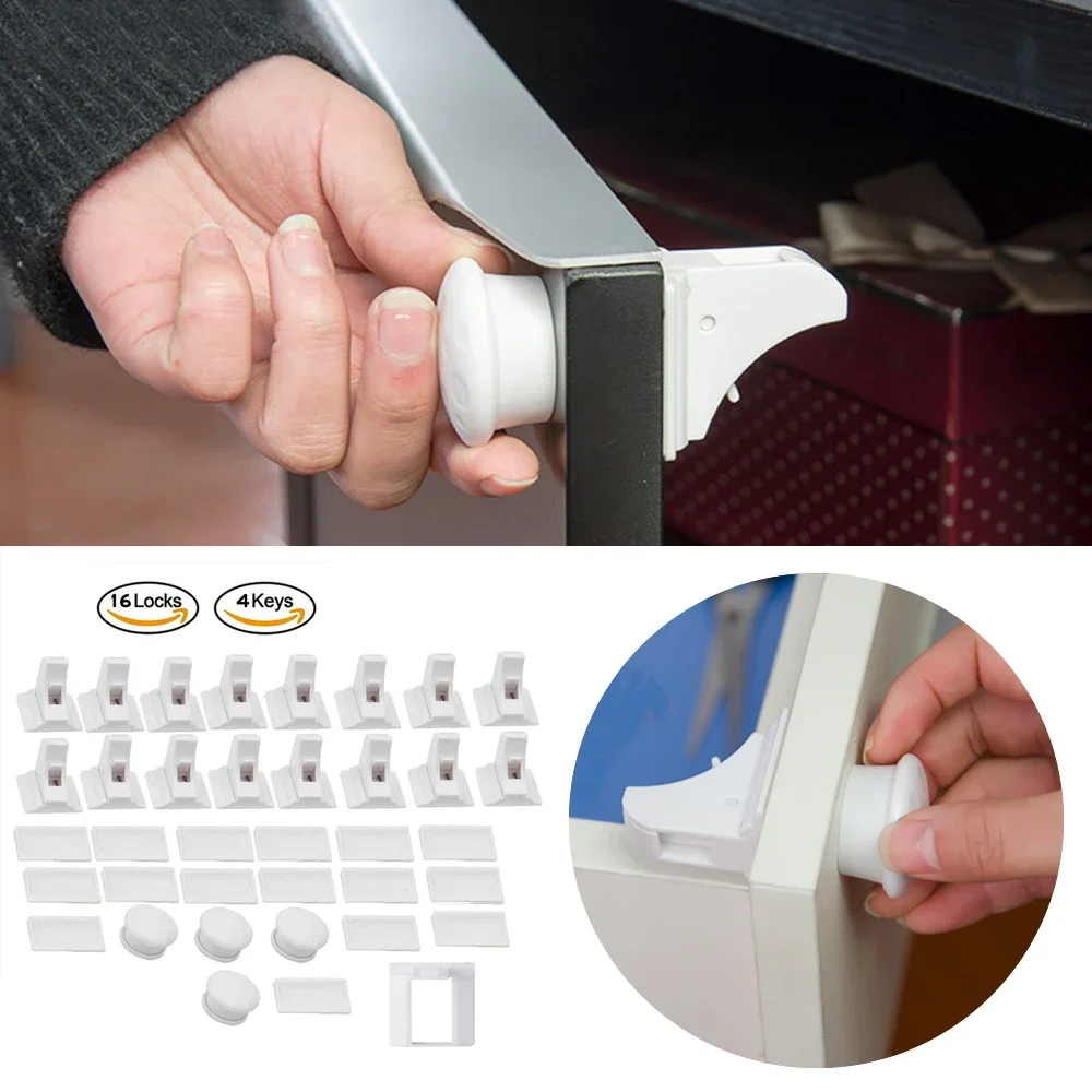 AliExpress Baby Safety Lock Invisible Lock Kids Security Drawer Latch Cabinet Door Magnetic Child Safety Lock Limiter Children Protection