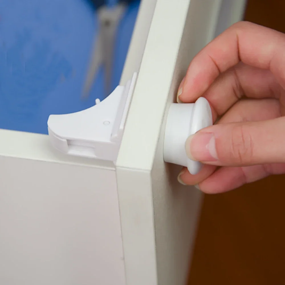 AliExpress Baby Safety Lock Invisible Lock Kids Security Drawer Latch Cabinet Door Magnetic Child Safety Lock Limiter Children Protection, view 4