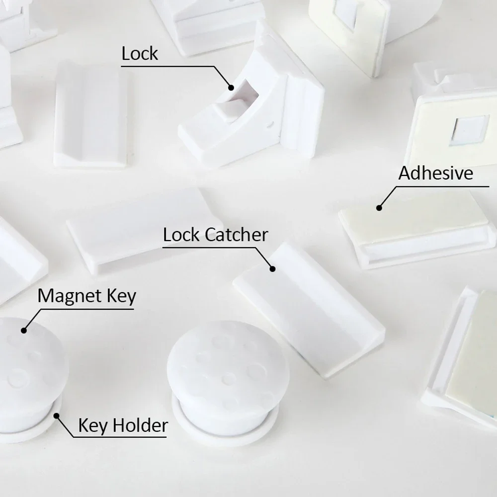 AliExpress Baby Safety Lock Invisible Lock Kids Security Drawer Latch Cabinet Door Magnetic Child Safety Lock Limiter Children Protection, view 5