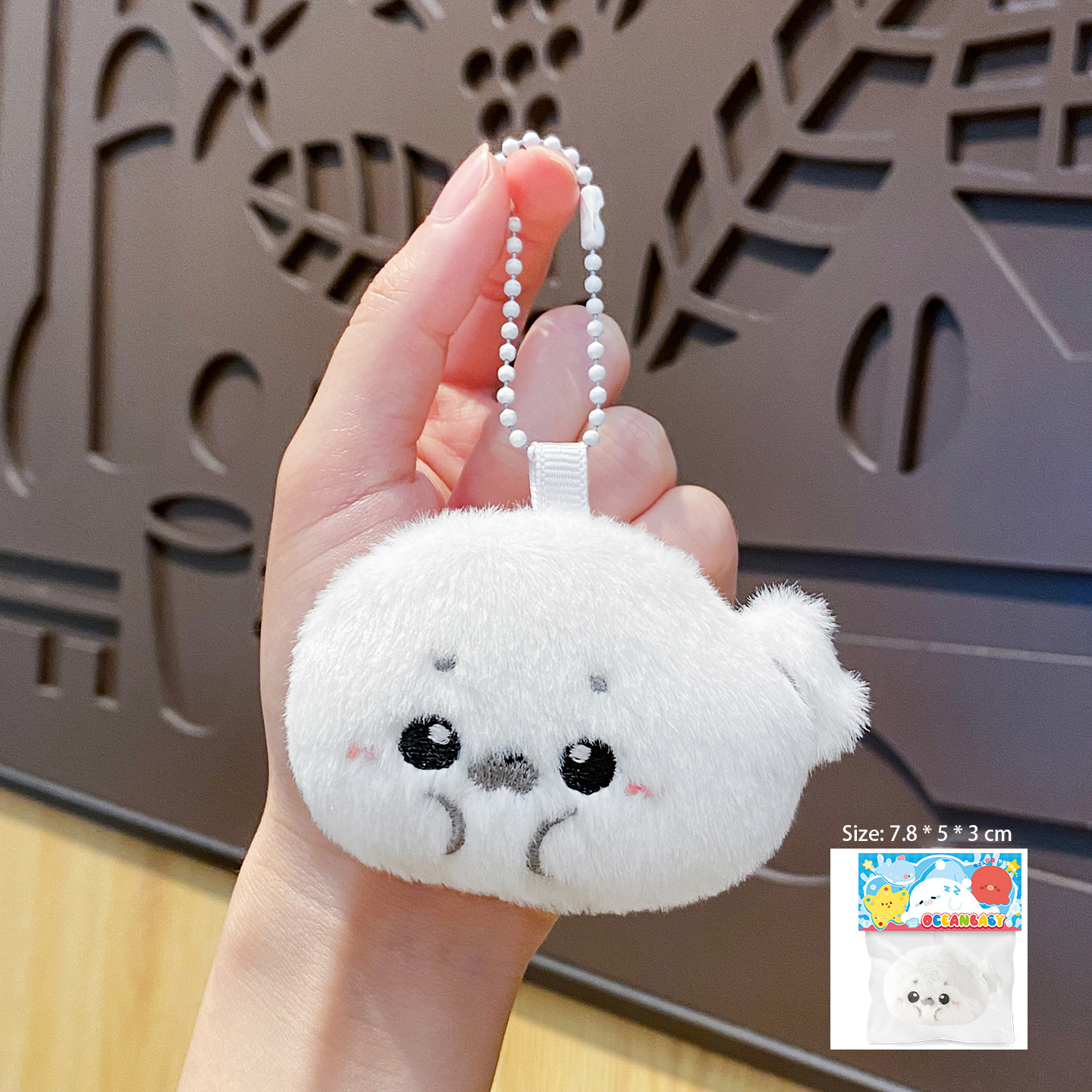 AliExpress Baby seal plush toy bag pendant, cartoonish and cute plush doll pendant, baby doll keychain, gift for you, view 5