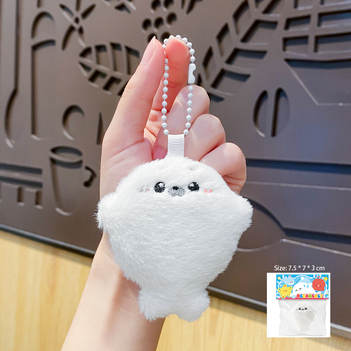 AliExpress Baby seal plush toy bag pendant, cartoonish and cute plush doll pendant, baby doll keychain, gift for you, view 6