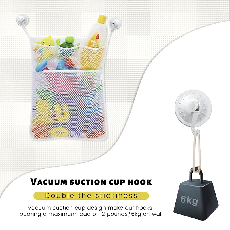AliExpress Baby Shower Bath Toys White Baby Kids Toy Storage Mesh with Strong Suction Cups Toy Bag Net Bathroom Organizer for Kids Toddlers, view 3