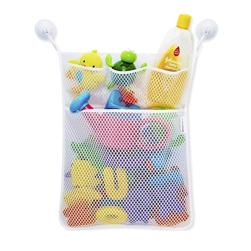 AliExpress Baby Shower Bath Toys White Baby Kids Toy Storage Mesh with Strong Suction Cups Toy Bag Net Bathroom Organizer for Kids Toddlers, view 6