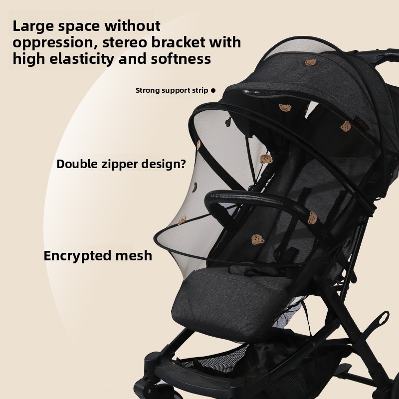 AliExpress Baby Stroller Accessories Mosquito Net Stroller Mosquito Cover Children Kids Ventilate Mesh Cart Insect Netting Outside Items, view 2