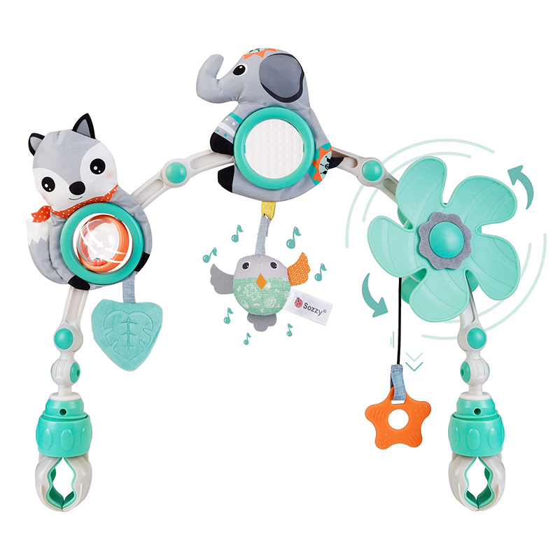AliExpress Baby Stroller Arch Toy Baby Crib Mobile Musical Animal Foldable Travel Car Seat Activity Bouncers Pram for Newborn Sensory Toy