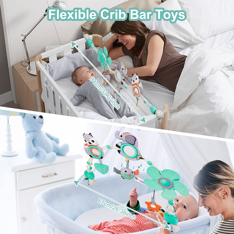 AliExpress Baby Stroller Arch Toy Baby Crib Mobile Musical Animal Foldable Travel Car Seat Activity Bouncers Pram for Newborn Sensory Toy, view 4