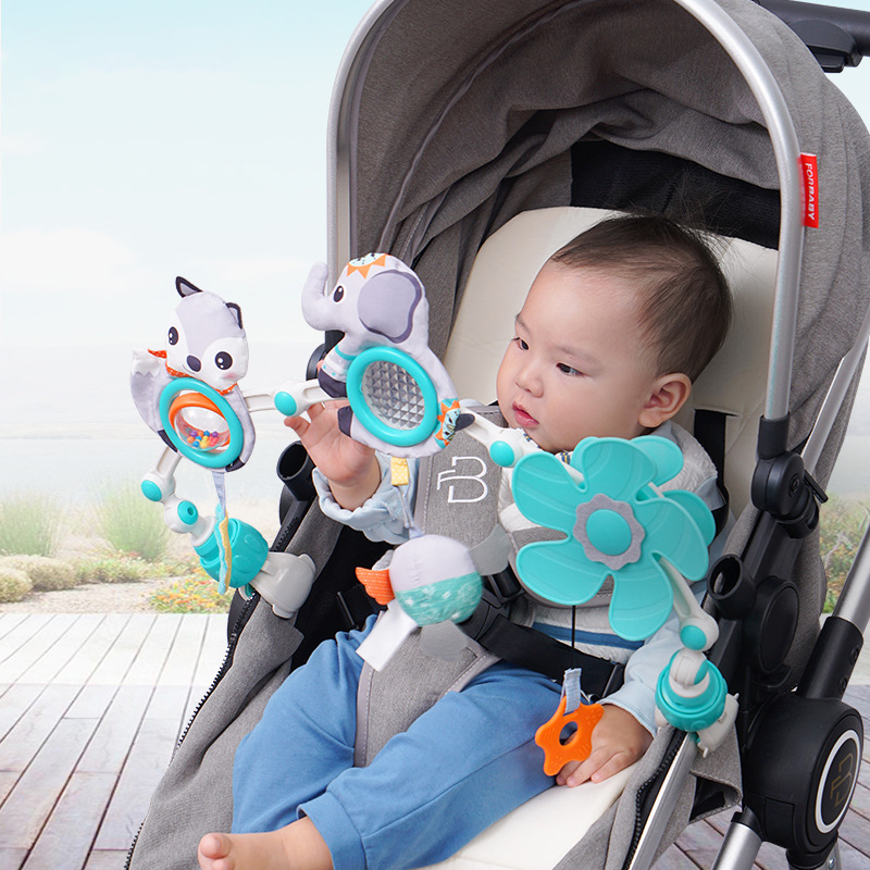 AliExpress Baby Stroller Arch Toy Baby Crib Mobile Musical Animal Foldable Travel Car Seat Activity Bouncers Pram for Newborn Sensory Toy, view 6