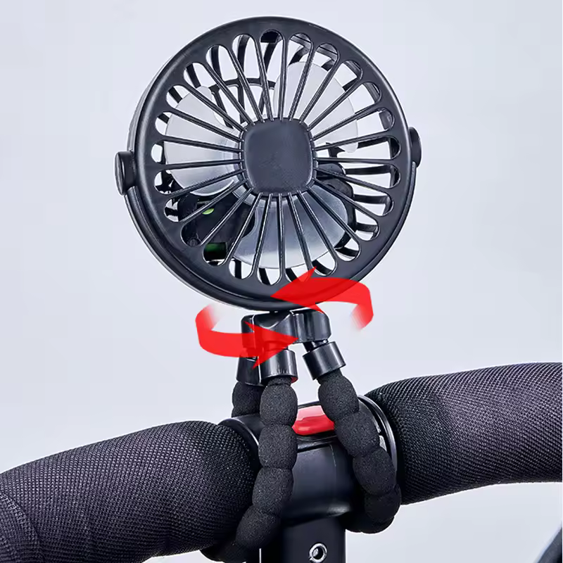 AliExpress Baby Stroller Electric Fan Hand Rechargeable Portable Small Folding Fans Mini Ventilator Silent Table Outdoor Cooler Neck Fan, view 4