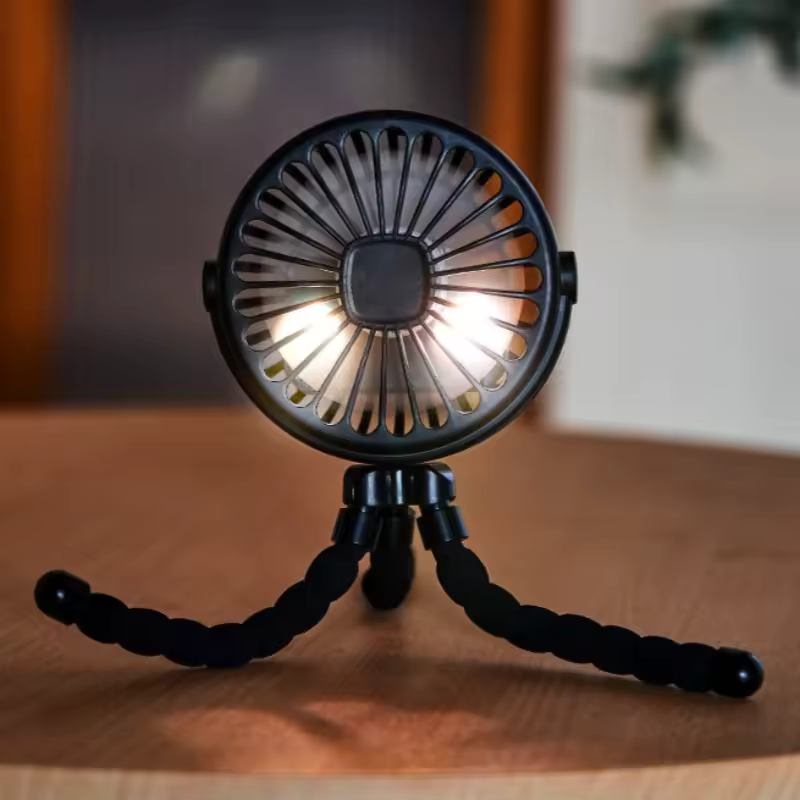 AliExpress Baby Stroller Electric Fan Hand Rechargeable Portable Small Folding Fans Mini Ventilator Silent Table Outdoor Cooler Neck Fan, view 5