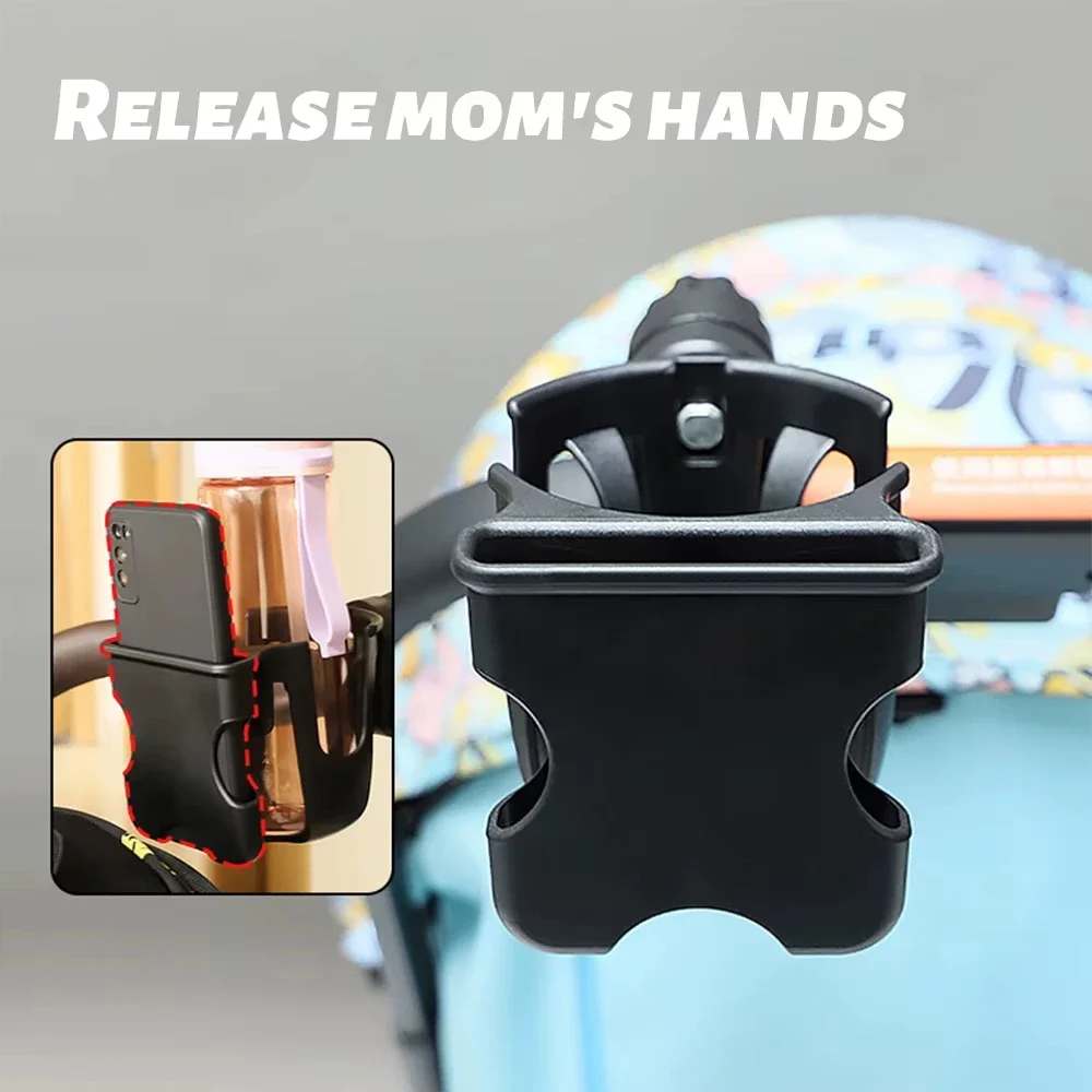AliExpress Baby Stroller Water Cup Bottle Holder Baby Stroller Accessories Multifunctional Baby Stroller Cup Holder 2-in-1 Phone Holder, view 5