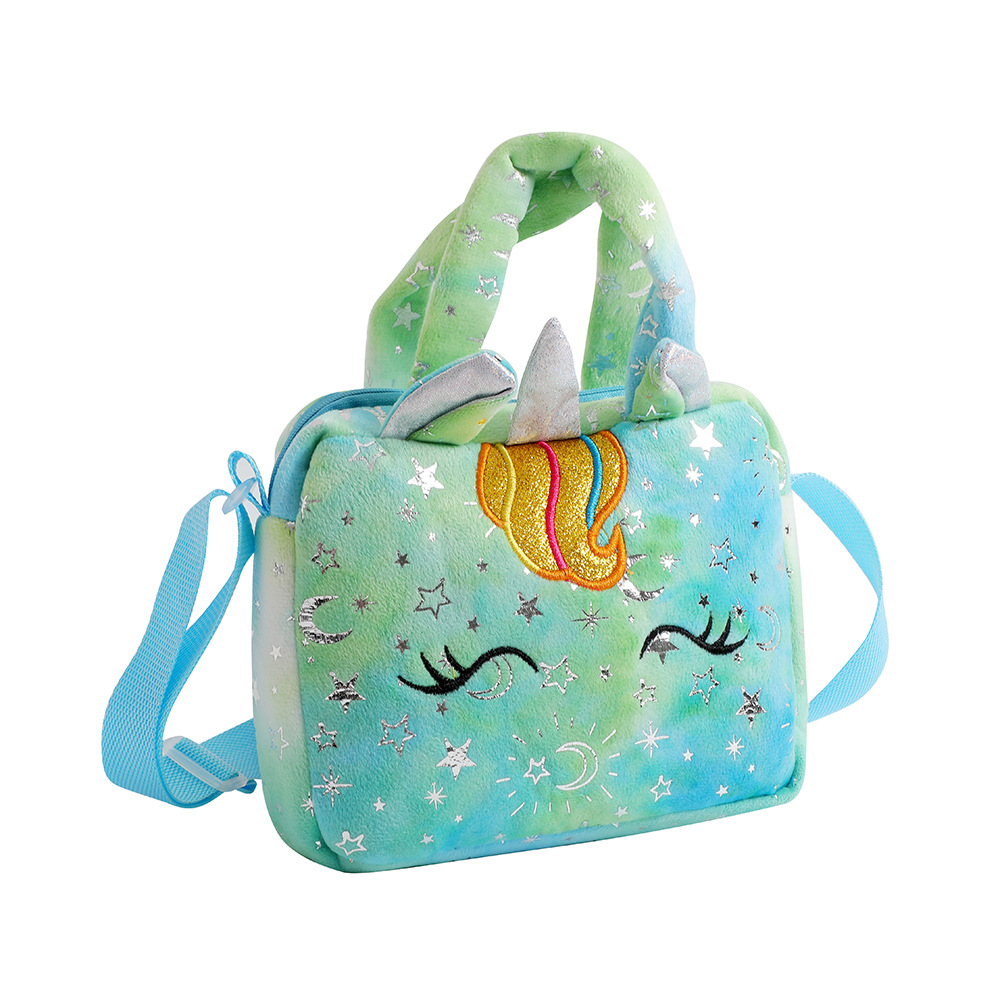 AliExpress Baby Stuff Fashion Bag Unicorn Tie-Dye Plush Shoulder Bag Cute Shoulder Storage Bag Colorful Girly Crossbody Bag, view 3