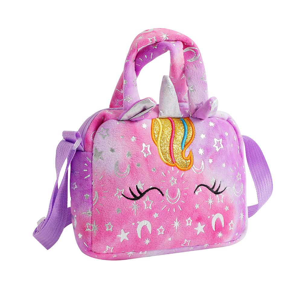 AliExpress Baby Stuff Fashion Bag Unicorn Tie-Dye Plush Shoulder Bag Cute Shoulder Storage Bag Colorful Girly Crossbody Bag, view 4