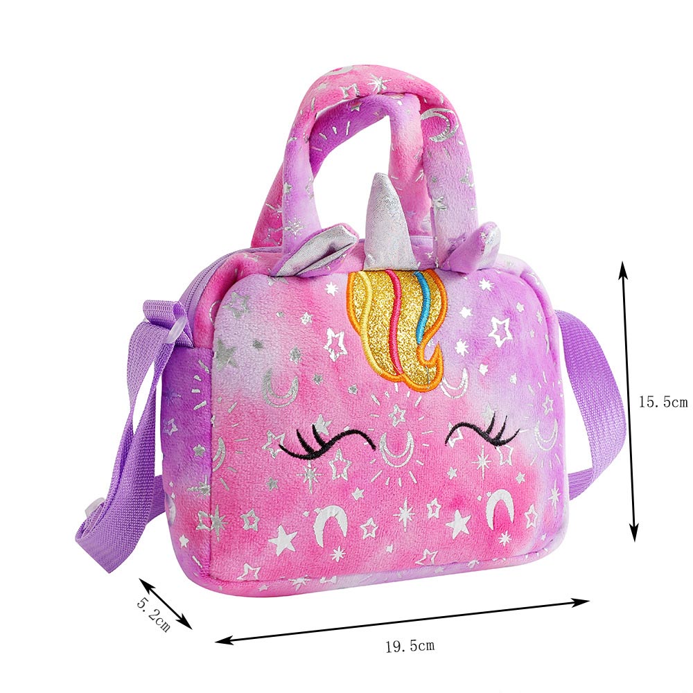 AliExpress Baby Stuff Fashion Bag Unicorn Tie-Dye Plush Shoulder Bag Cute Shoulder Storage Bag Colorful Girly Crossbody Bag, view 6