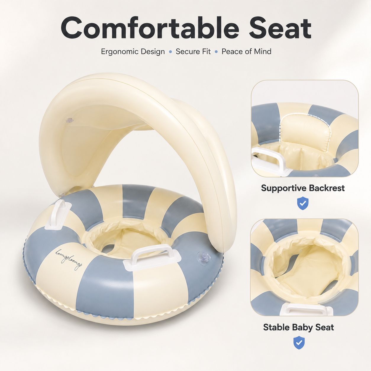 AliExpress Inflatable Baby Swim Ring Seat with Canopy, view 3