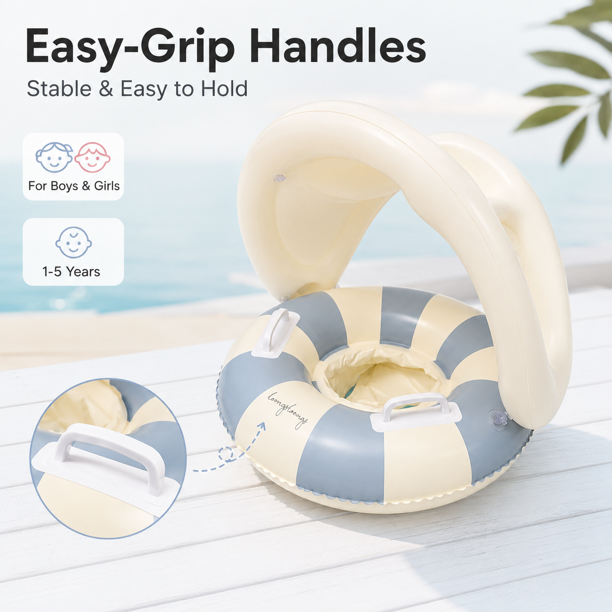 AliExpress Inflatable Baby Swim Ring Seat with Canopy, view 4