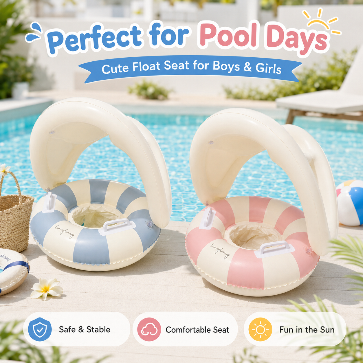 AliExpress Inflatable Baby Swim Ring Seat with Canopy, view 5