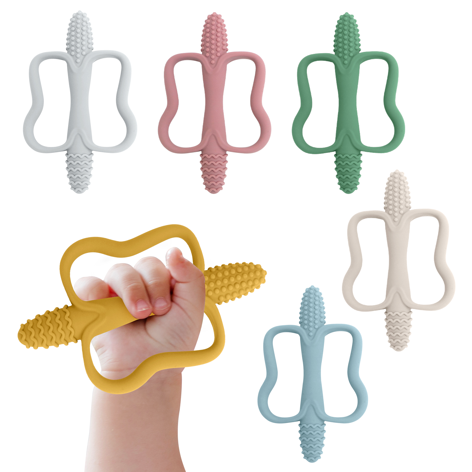 AliExpress Baby Teething Toys with Easy-Grip Handles, Food-Grade Silicone Teething Toys, Suitable for Babies 0-6 Months, 6-12 Months