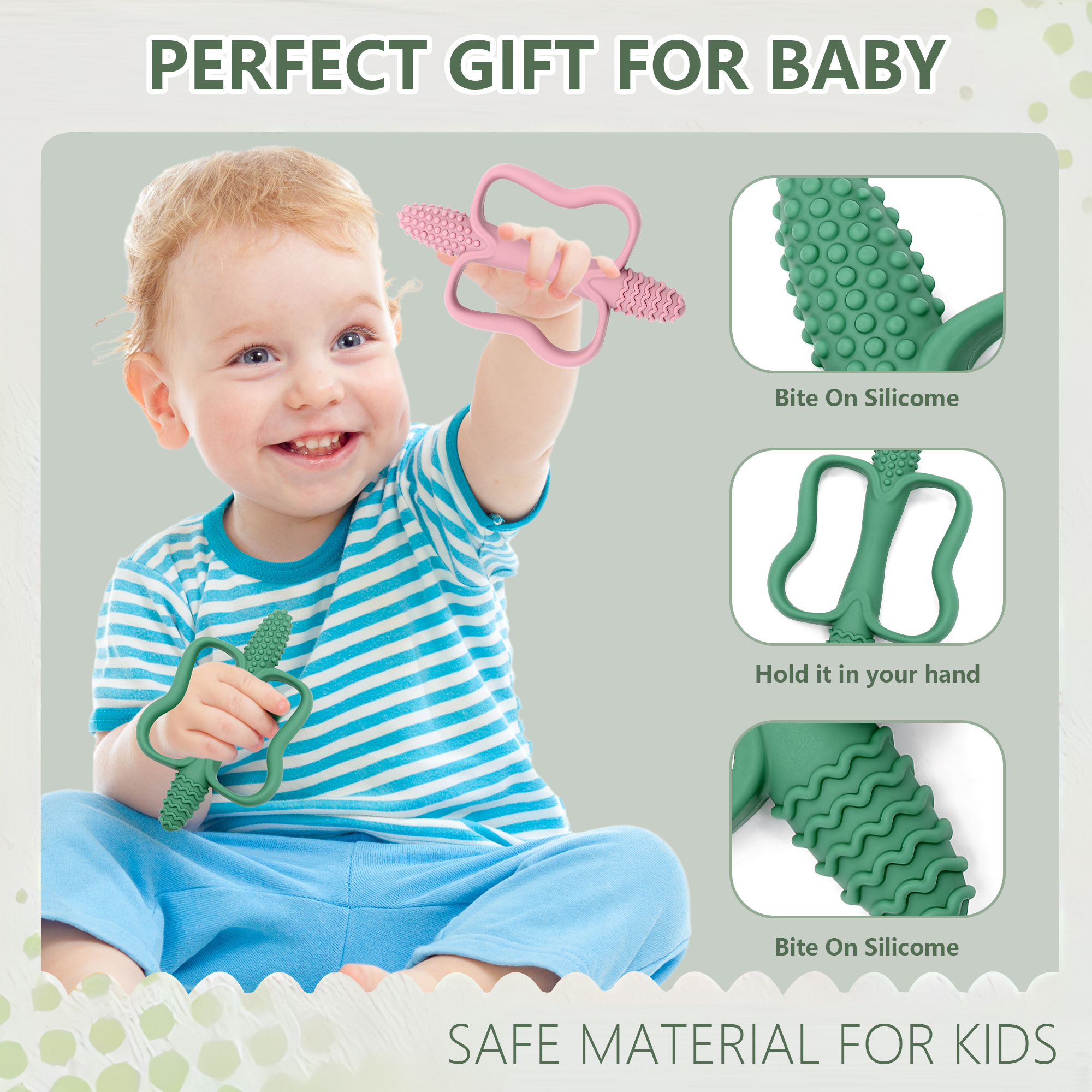 AliExpress Baby Teething Toys with Easy-Grip Handles, Food-Grade Silicone Teething Toys, Suitable for Babies 0-6 Months, 6-12 Months, view 5