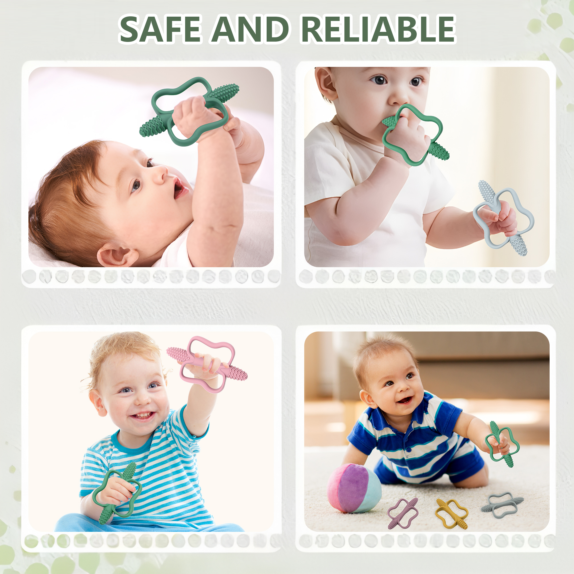 AliExpress Baby Teething Toys with Easy-Grip Handles, Food-Grade Silicone Teething Toys, Suitable for Babies 0-6 Months, 6-12 Months, view 6