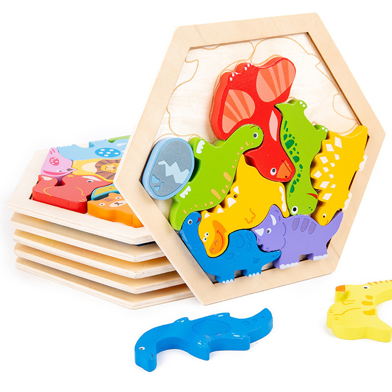 AliExpress Baby toy Wooden jigsaw Puzzle Creative 3D Puzzle for Children's Intelligence Development Ealy Educational toy for Children, view 5