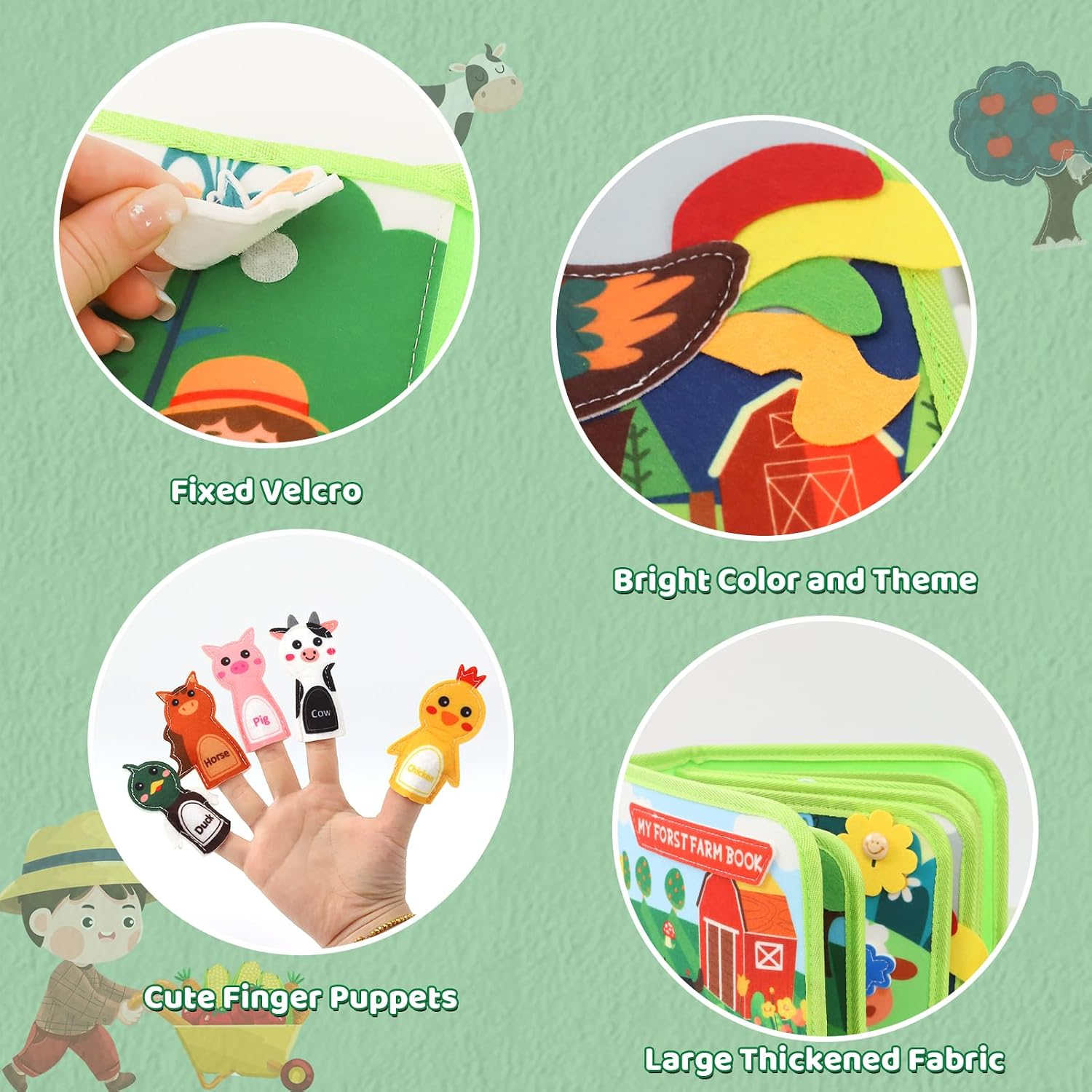 AliExpress Baby Toys Busy Book for 1 2 3 Year Old, Toddlers Montessori Farm Busy Book, view 5