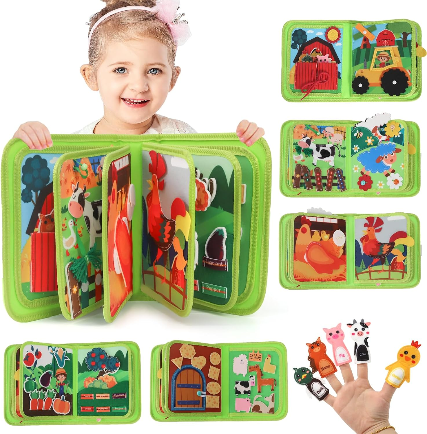 AliExpress Baby Toys Busy Book for 1 2 3 Year Old, Toddlers Montessori Farm Busy Book, view 6
