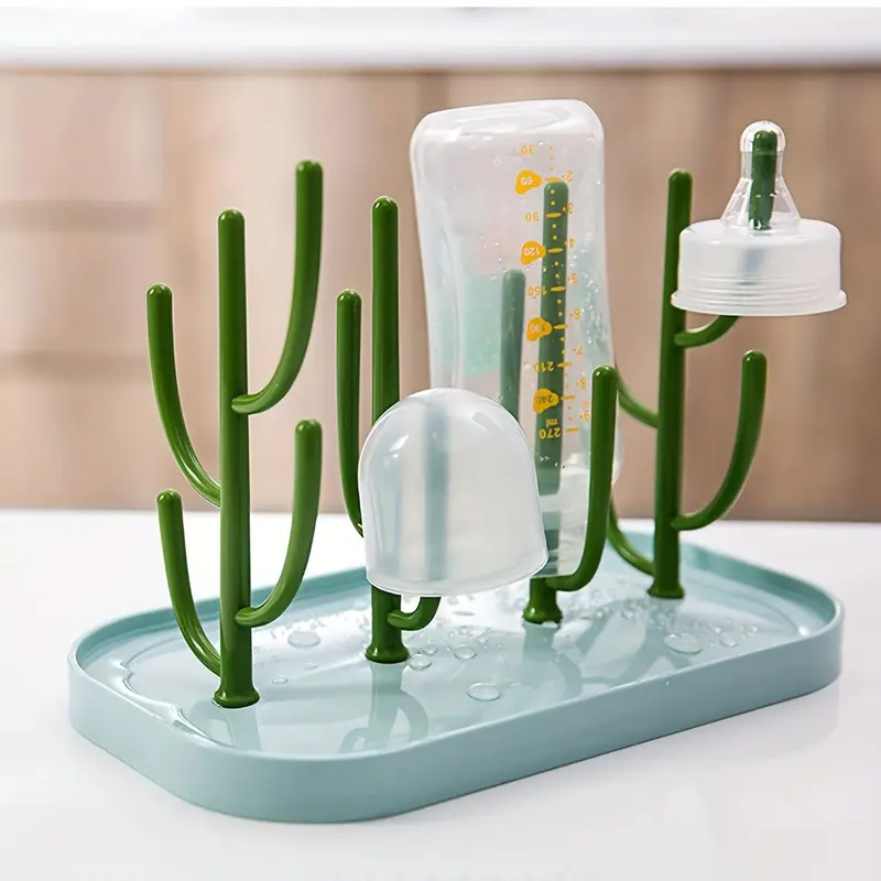 AliExpress Baby Tree-shaped Milk Bottle Drain Rack, Dust-proof Milk Bottle Holder, Cup Drain Rack Easter Gift, view 4