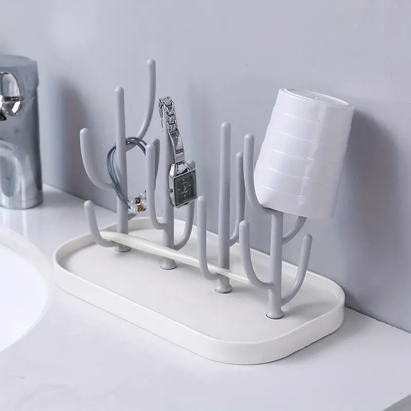 AliExpress Baby Tree-shaped Milk Bottle Drain Rack, Dust-proof Milk Bottle Holder, Cup Drain Rack Easter Gift, view 5