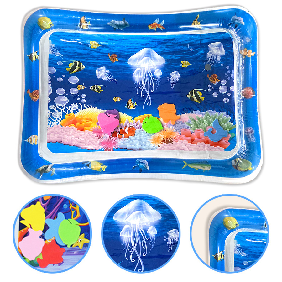 AliExpress Baby Water Play Mat Inflatable Cushion PVC Infant Tummy Time Toddler Water Pad For Kids Early Education Developing Activity Toys, view 4