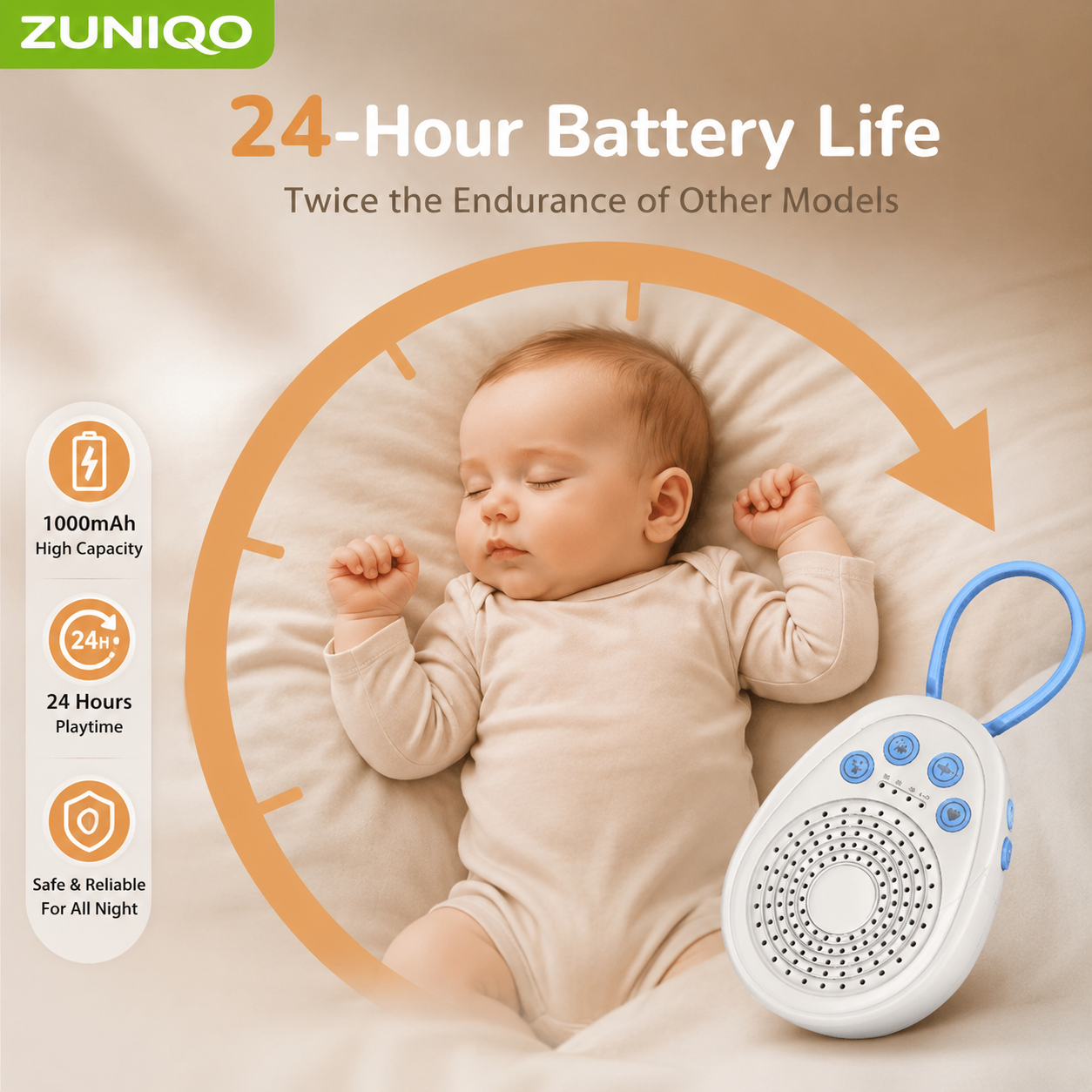 AliExpress Baby White Noise Machine, Sleep in 3 Minutes, 20 Soothing Sounds, Portable USB Mini Sleep Device for Newborn, Travel & Crib, view 6