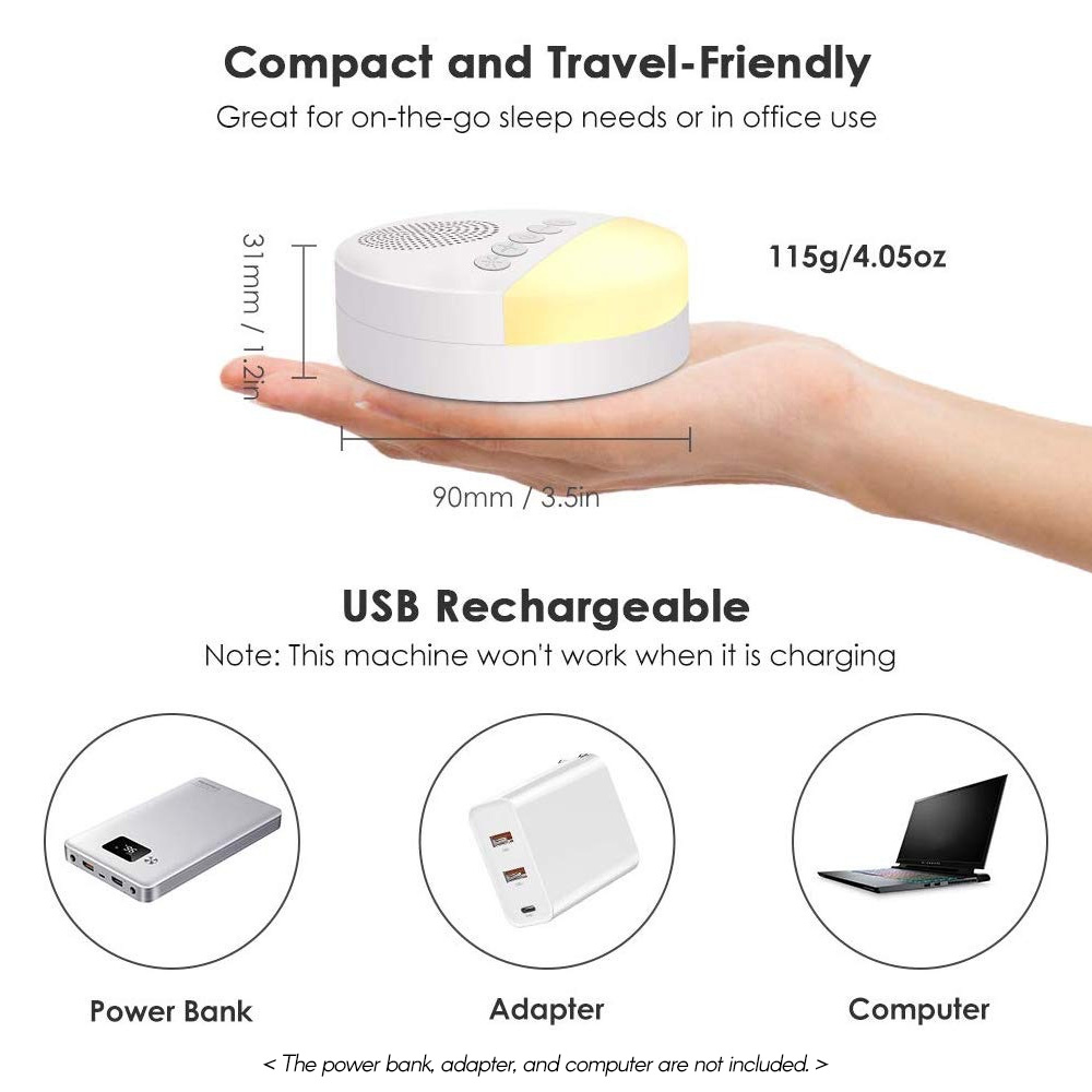 AliExpress Baby White Noise Machine USB Rechargeable Timed Shutdown Sleep Machine Baby Sleep Sound Player Night Light Timer Noise Player, view 3