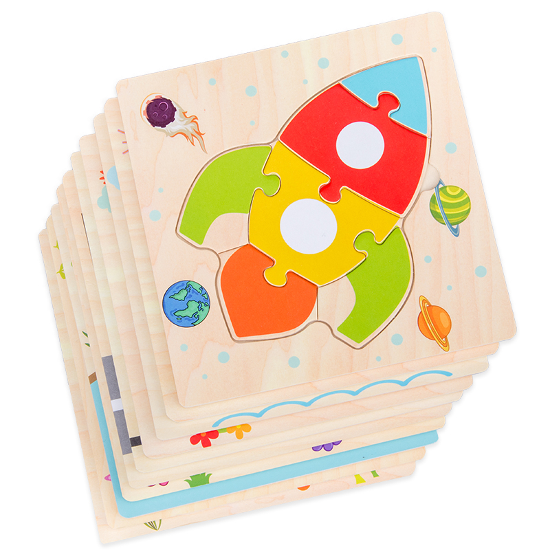 AliExpress Baby Wooden 3D Puzzles Tangram Shapes Learning Educational Cartoon Animal Intelligence Jigsaw Toys For Children Gift, view 4