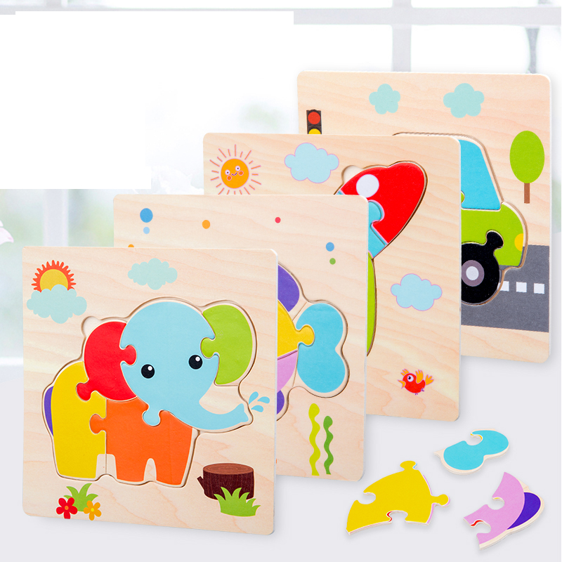 AliExpress Baby Wooden 3D Puzzles Tangram Shapes Learning Educational Cartoon Animal Intelligence Jigsaw Toys For Children Gift, view 6