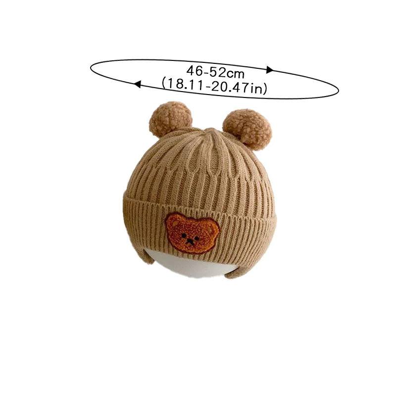 AliExpress Baby wool hat cute bear ear protection hat children winter thickened warm knitted Korean version of the baby hat, view 6