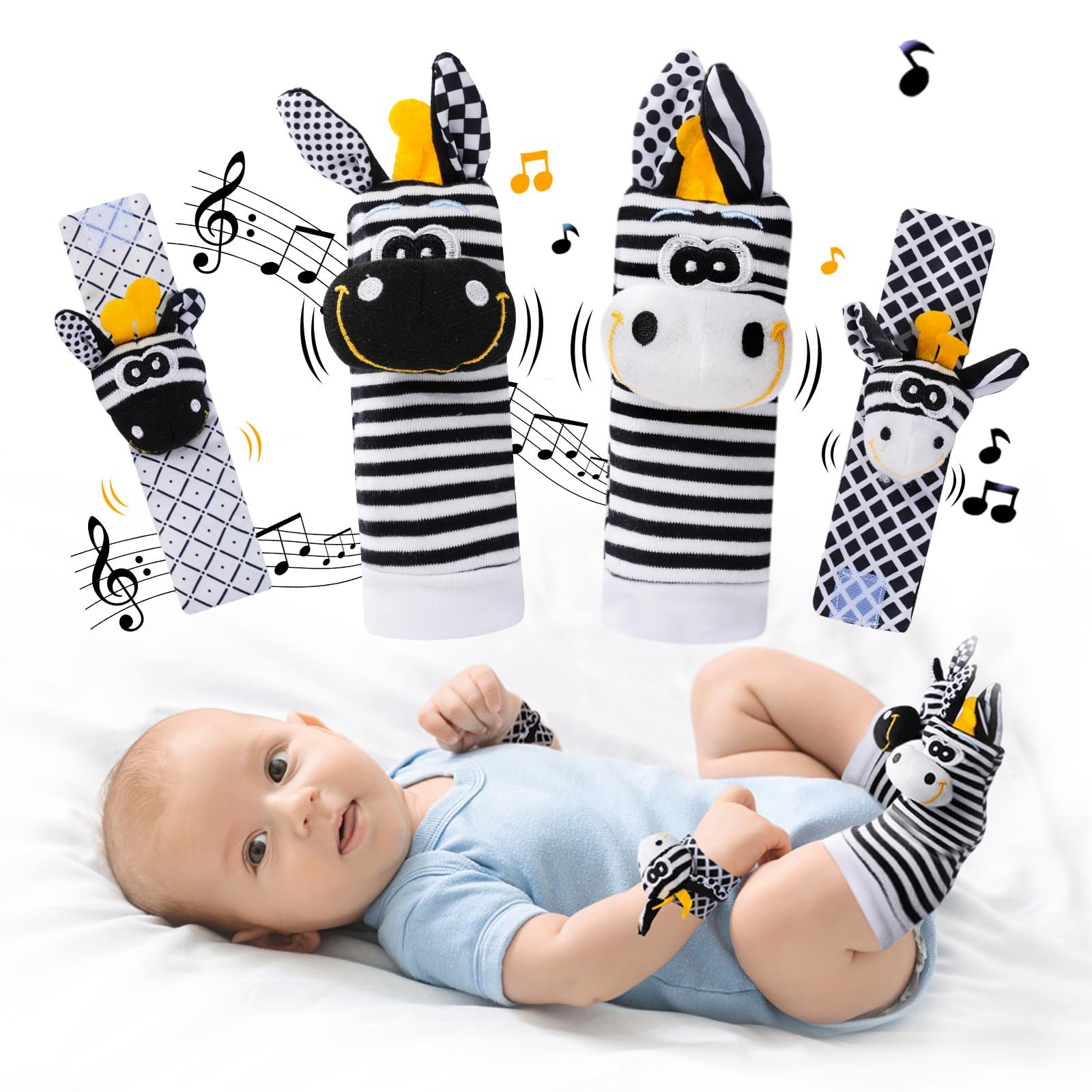 AliExpress Baby Wrist Rattle Socks and Foot Finder Set, Perfect Baby Toys for 0-12 Months Newborn Boys and Girls As Shower Gifts