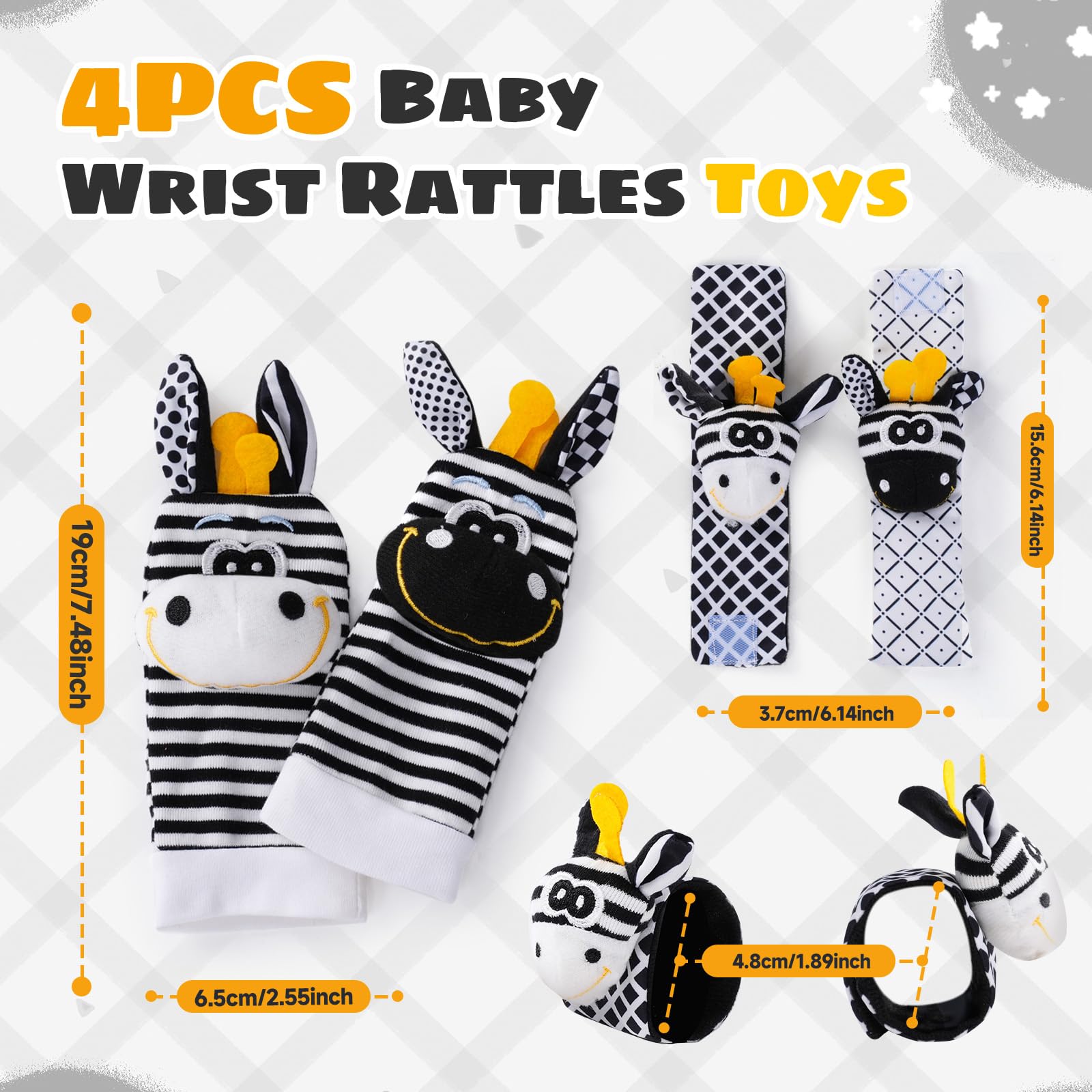 AliExpress Baby Wrist Rattle Socks and Foot Finder Set, Perfect Baby Toys for 0-12 Months Newborn Boys and Girls As Shower Gifts, view 4