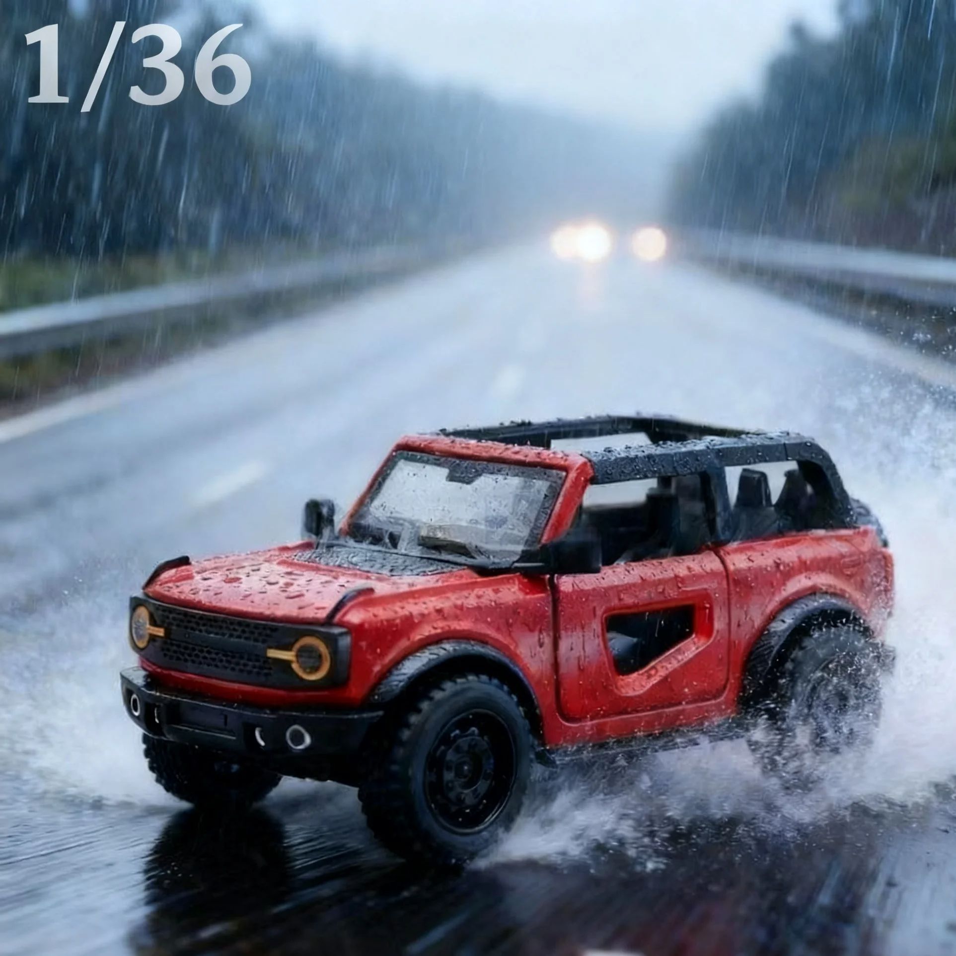 AliExpress (Bagged) 1/36 New Hummer Convertible Off-Road Pullback Car - Children's Toy, Die-cast Metal, Powerful Engine