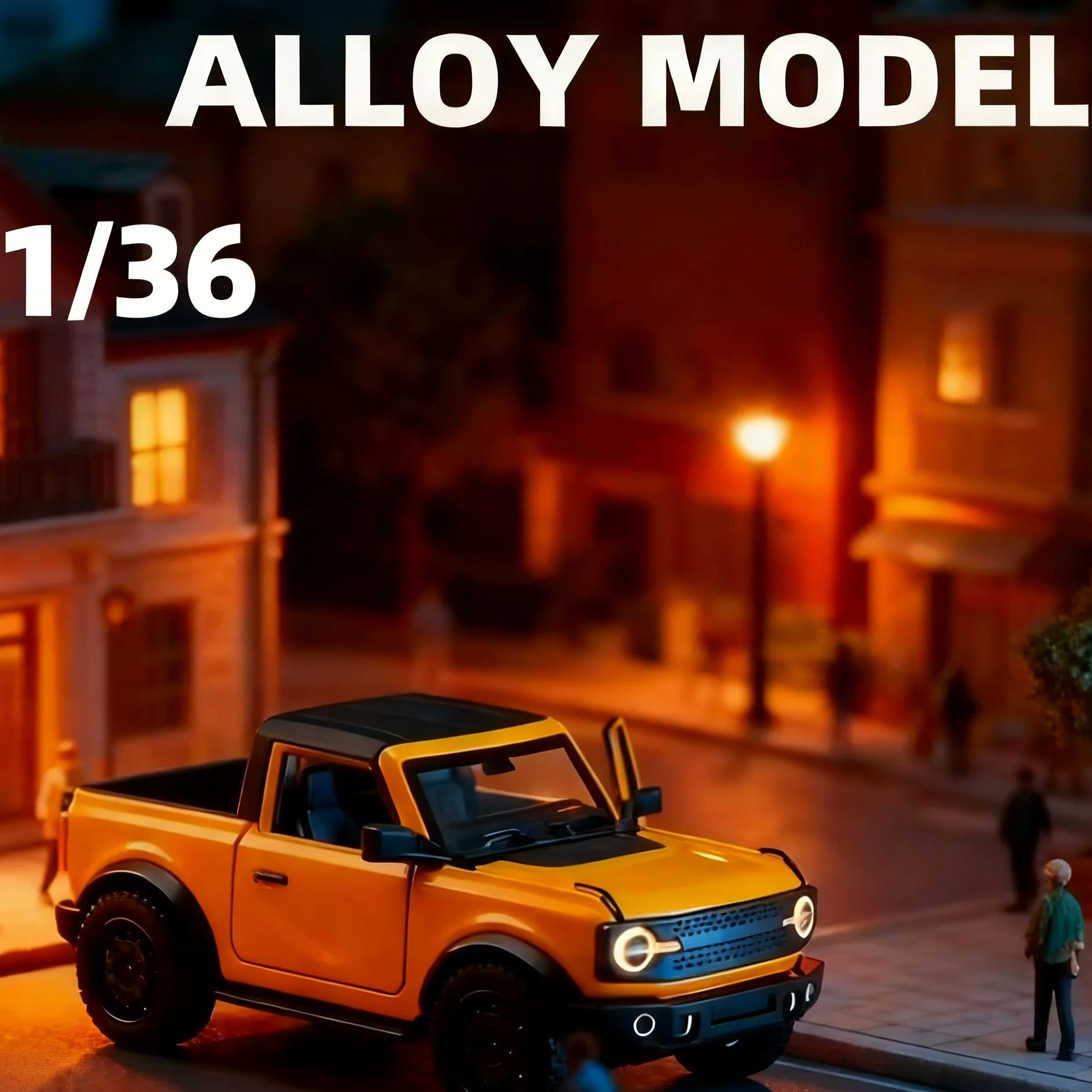 AliExpress (Bagged) 1/36 New Hummer Convertible Off-Road Pullback Car - Children's Toy, Die-cast Metal, Powerful Engine, view 2