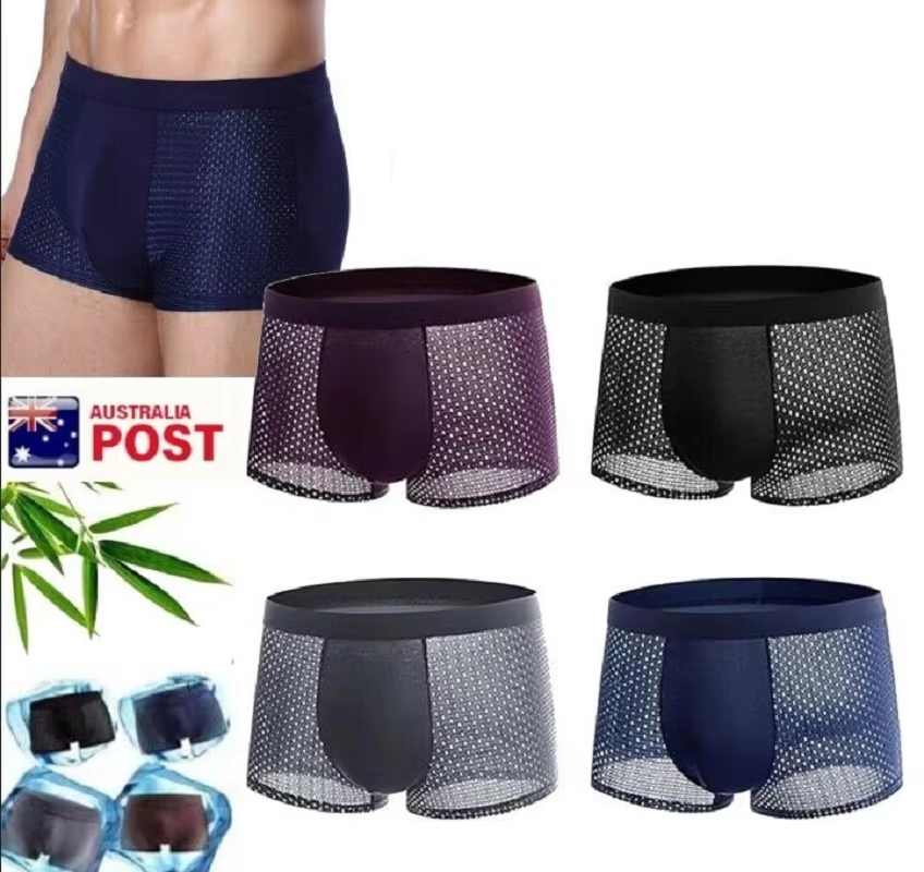 AliExpress Bamboo Fibre Shorts Men Large Size Microfiber Fiber Briefs Underwear Compression Stretch Plus Size, view 2