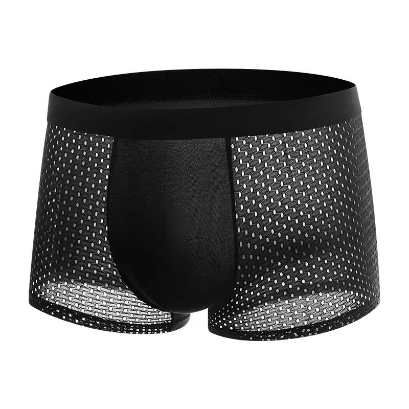 AliExpress Bamboo Fibre Shorts Men Large Size Microfiber Fiber Briefs Underwear Compression Stretch Plus Size, view 6