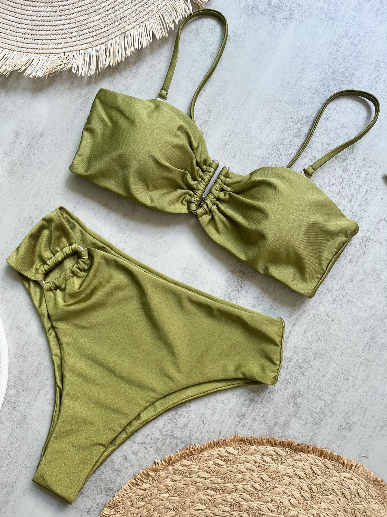 AliExpress Bandeau Bikini Push Up Women Swimsuits 2026 Sexy Female Swimwear Brazilian Bikini Set Thong Biquini Swim Suits Solid Beachwear