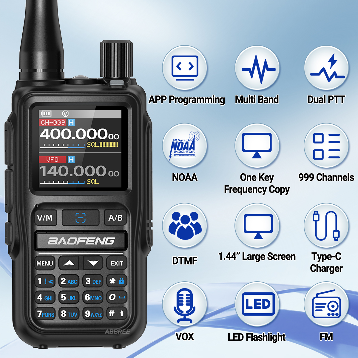 AliExpress Baofeng UV-5R Mini Walkie Talkie Dual PTT Wireless Bluetooth Programming NOAA Portable Long Range Ham Radio for Camping outdoors, view 2